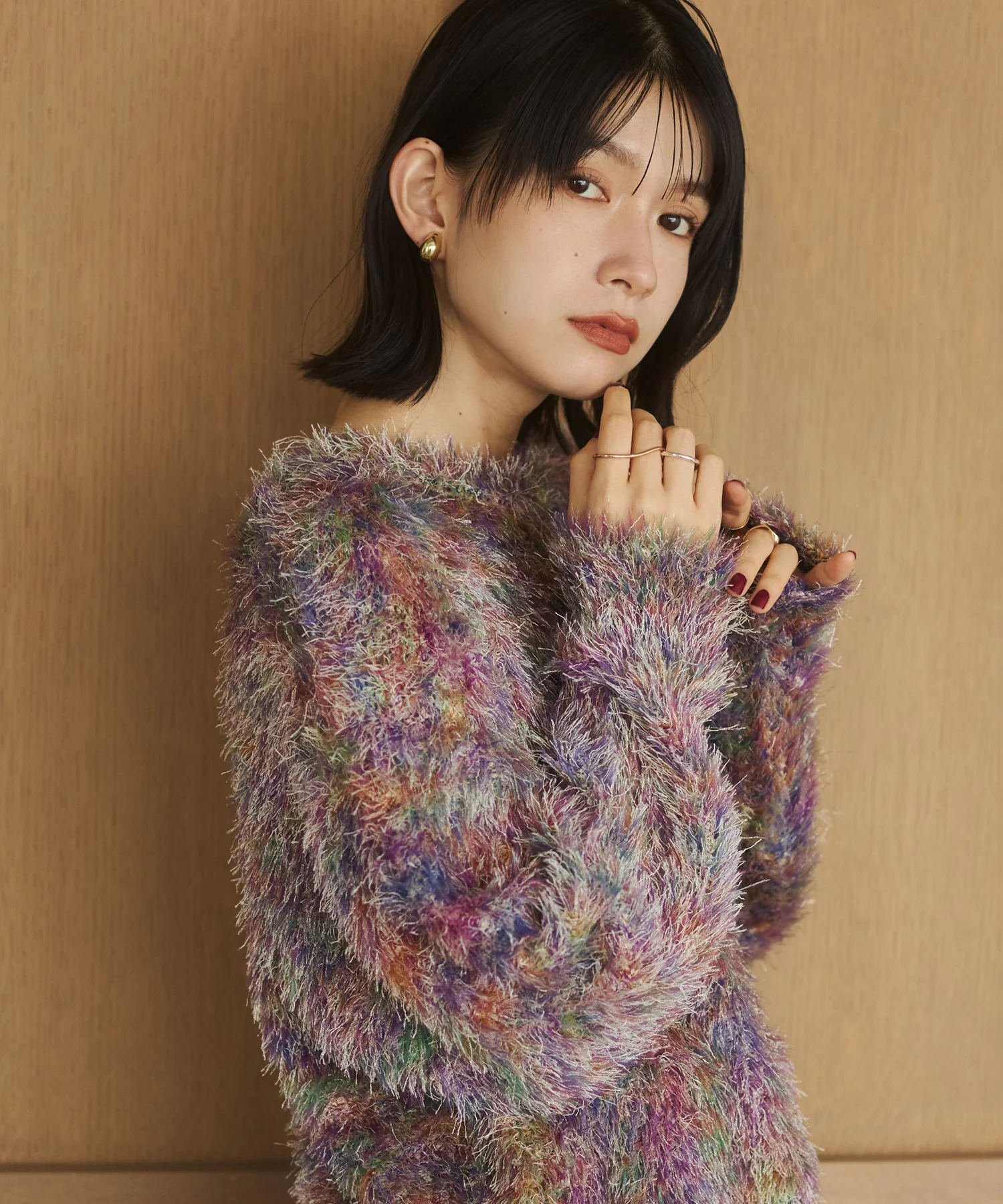 ミックス シャギーニット