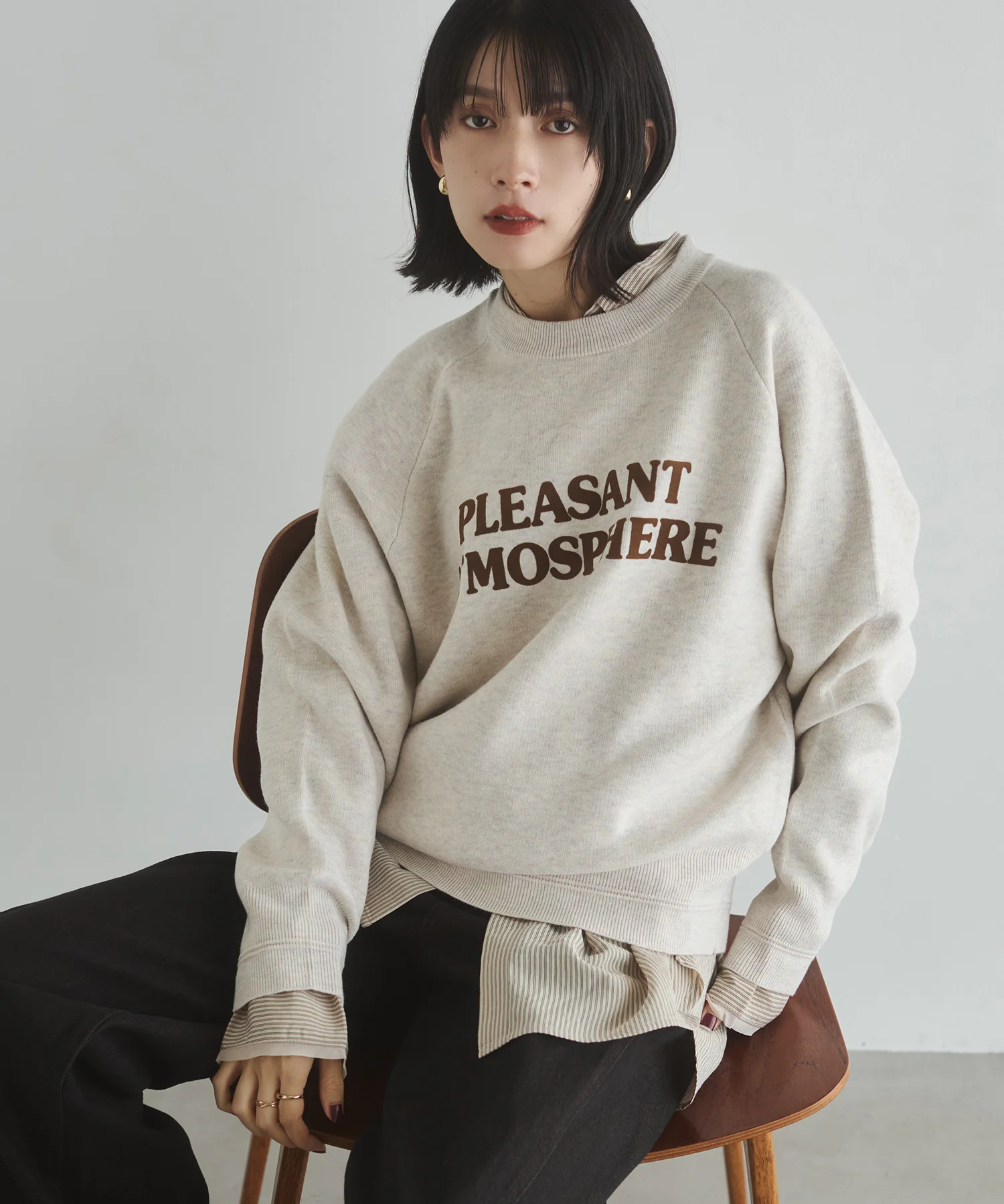 【WEB限定/別注】【新色追加】スウェットライクロゴニット