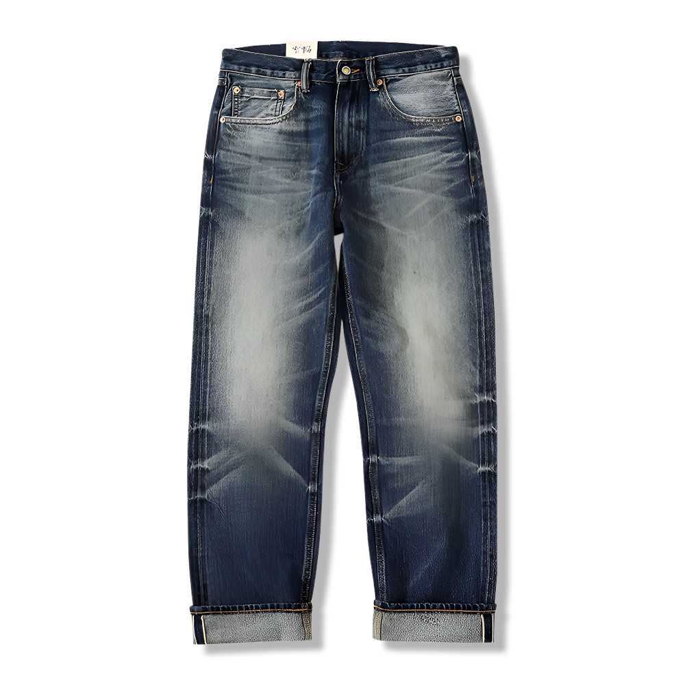 ヘビーオンス ヴィンテージウシ　セルビッジデニムパンツ