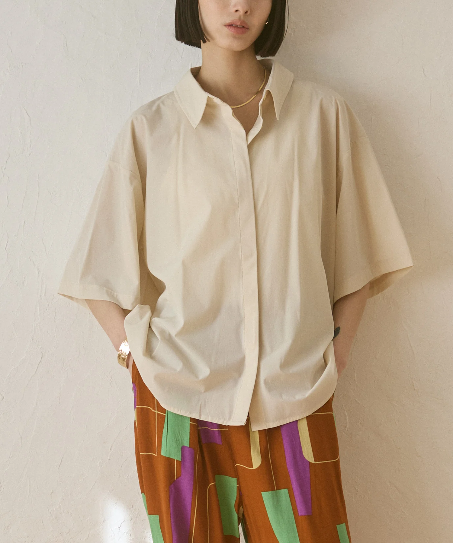 【新色追加】【接触冷感】 バックタックシャツ