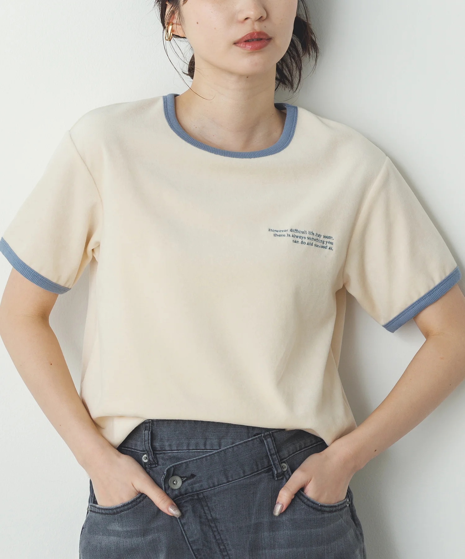 ベロア リンガーTシャツ