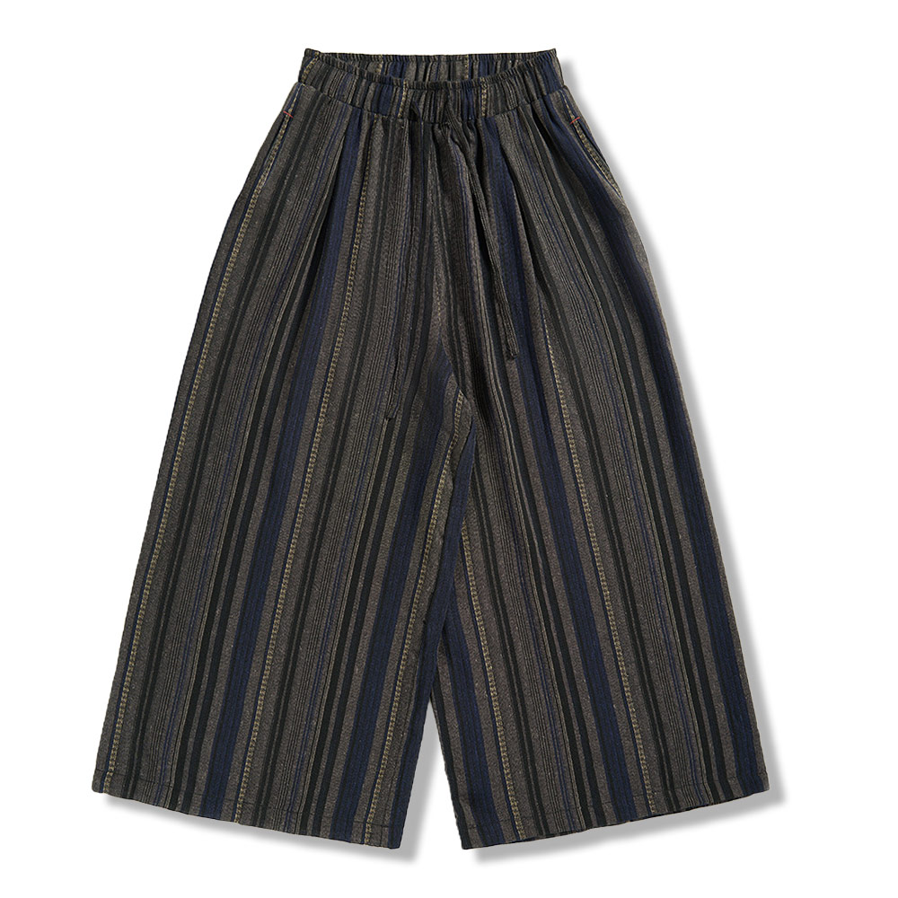 和風先染め　落ち感のあるワイドパンツ