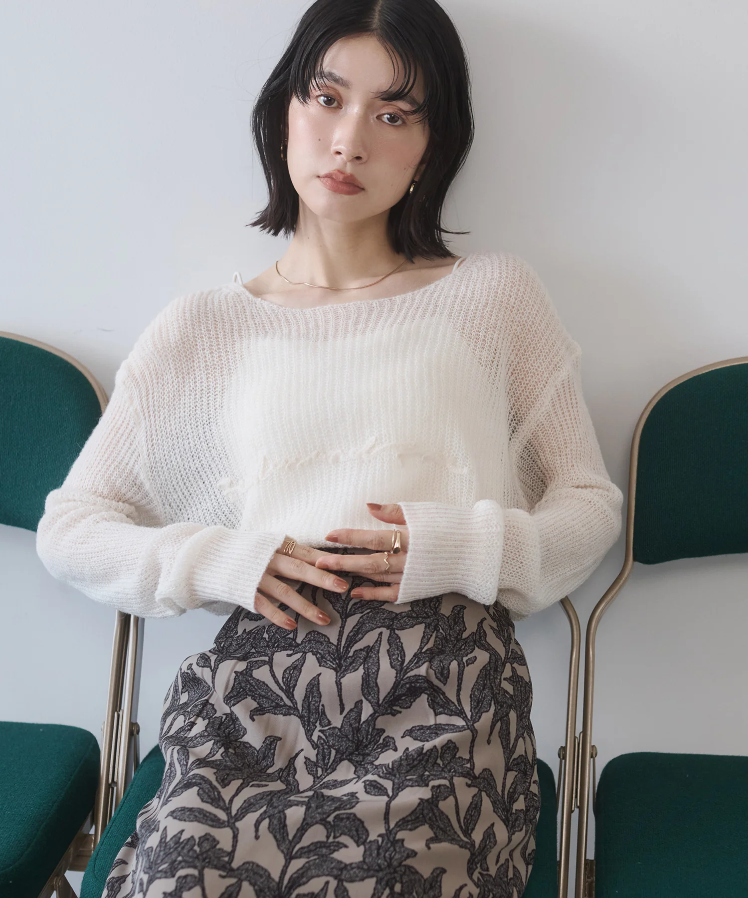 アルパカニット ロゴシアートップス