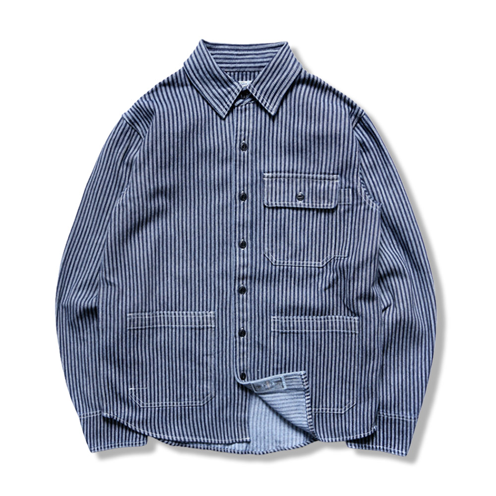 マルチポケット　ウエスタンストライプデニムシャツ